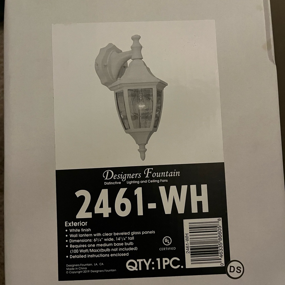 Designers Fountain White Outdoor Wall Lantern